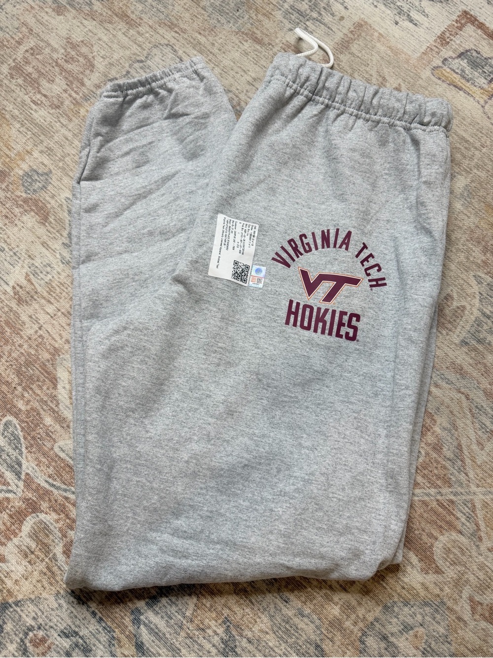 Virginia Tech Hokies Gray Sweatpants with Maroon Logo